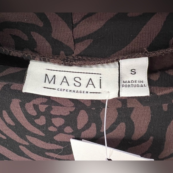 Masai Copenhagen Gretha Tunic Coffee Bean Brown Black Floral Modern Eco Friendly - Picture 13 of 17